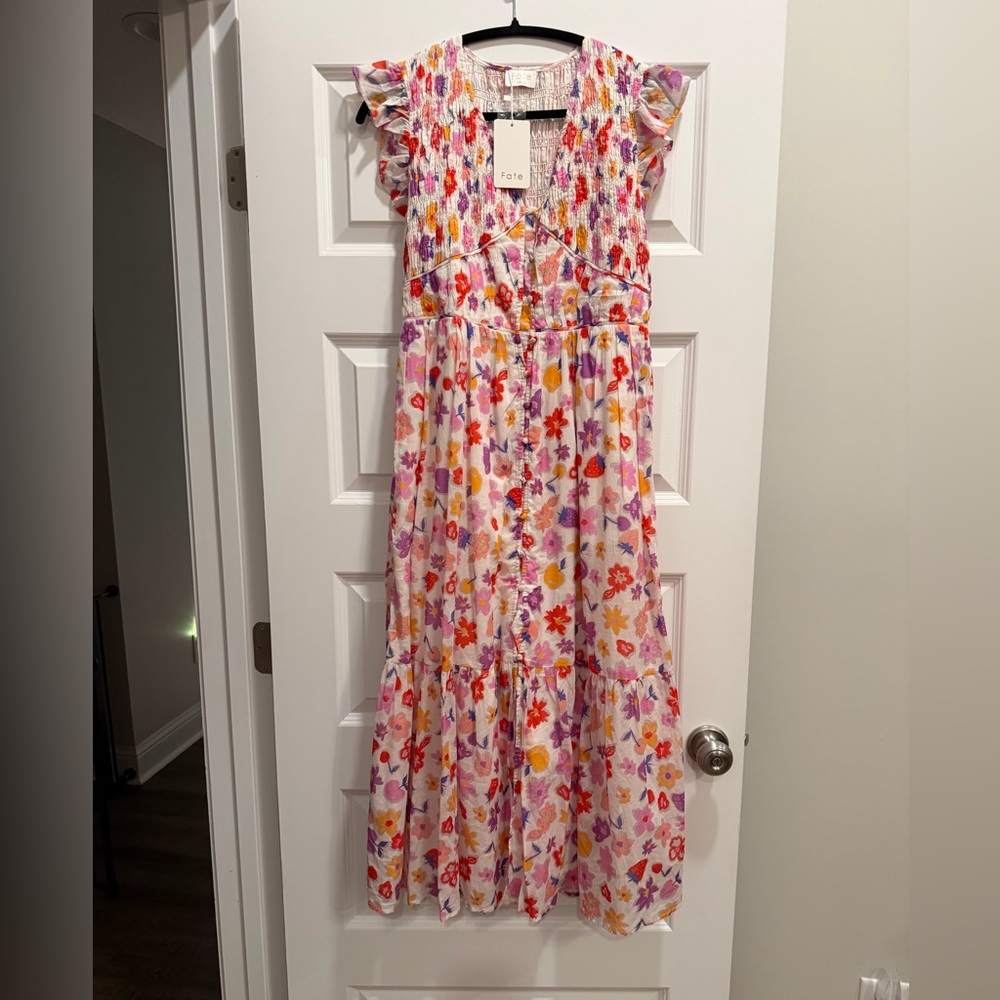 FATE MEADOW BREEZE MIDI DRESS